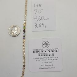 14k Gold Gemstone Bracelet