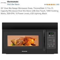 NEW - 30" Over the Range Microwave Oven, ThermoMate 1.7 Cu. Ft. Capacity Microwave Over the Stove with One Touch, 1000 Cooking Watts