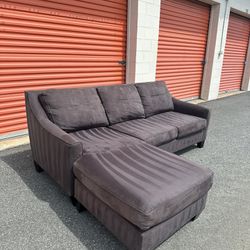 Dark Gray/Brown Sectional - FREE DELIVERY 