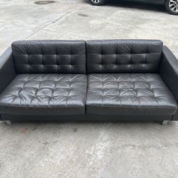 Black Leather Ikea Sofa