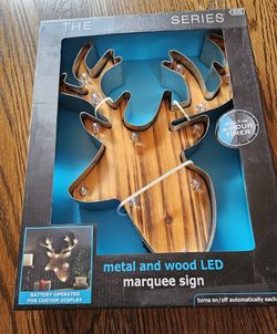 Metal & WOOD SIGN / BATTERY OPERATED 