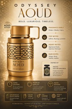 Odyssey Aoud Oud Eau de Parfum Spray Regular Size 3.4 fl oz