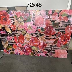 Flower Painting Print 72 By 48