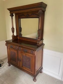 Sideboard with mirrored hutch