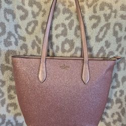 Kate Spade pink glitter tote 