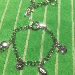 Charm Bracelets  Stainless Steel  Football