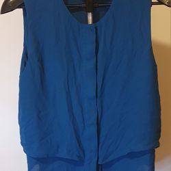 Violet + Claire Blue Sleeveless Blouse - Size M (0353)