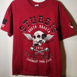 STURGIS SOUTH DAKOTA MOTORCYCLE RALLY WEEK 2014 MEN'S T-SHIRT SIZE LARGE