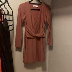 Mauve Flattering Body Con Dress 