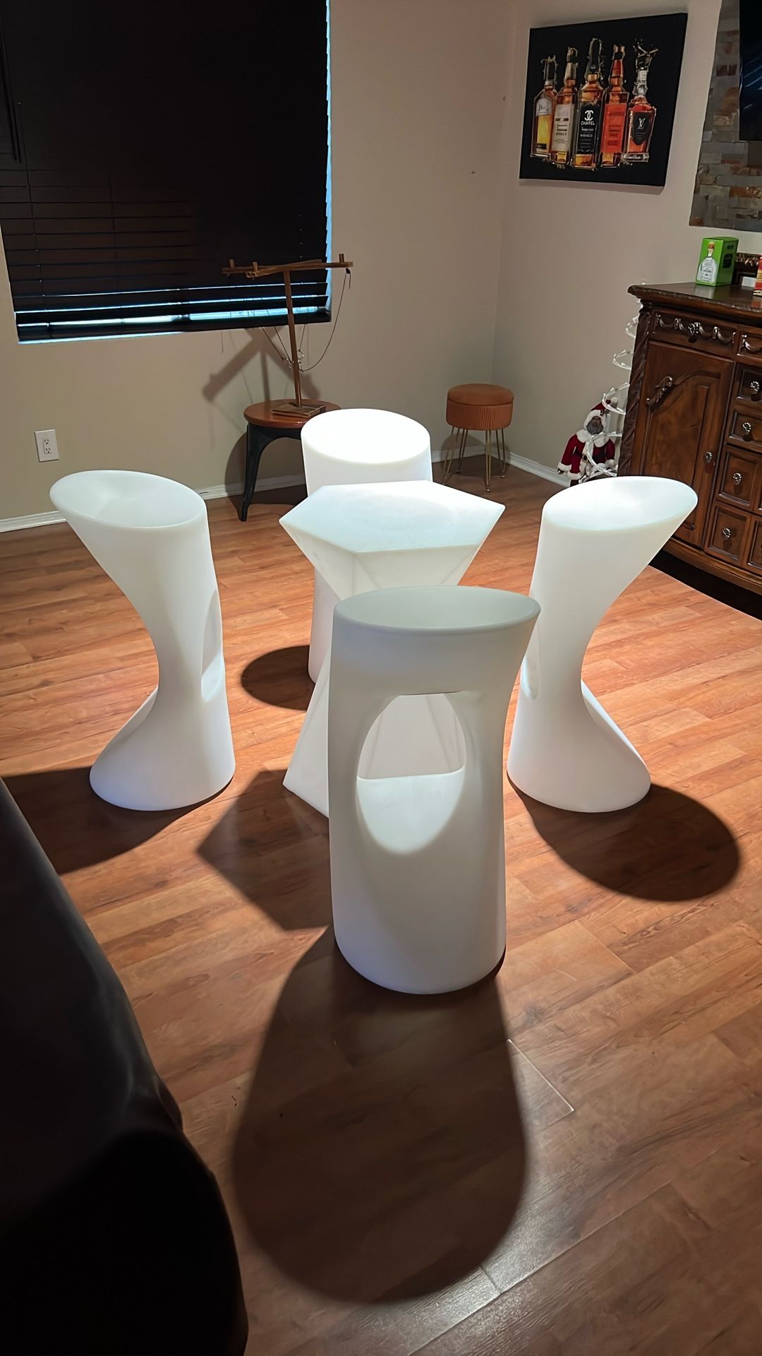Light Up Table & 4 Bar Stools