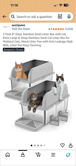 Stainless Steel Litter Box x2