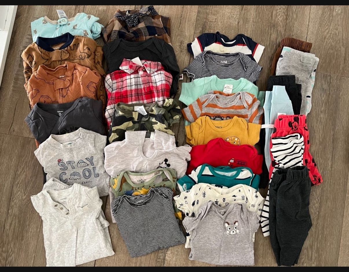 Baby Clothes 0-3 Months. 45 Items For $35