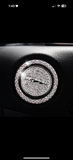 JaguarStart Button | Bling Car Décor | Crystal Rhinestone Car Bling Ring | Emblem Sticker