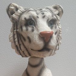 Fun White Tiger Bobble Head Statue 