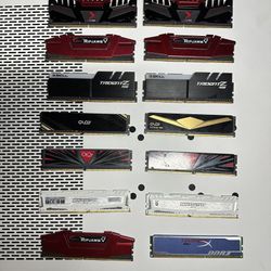 DDR4 RAM Lot – G.SKILL / Ballistix / OLOy / PNY – 13 Sticks + 1 DDR3 
