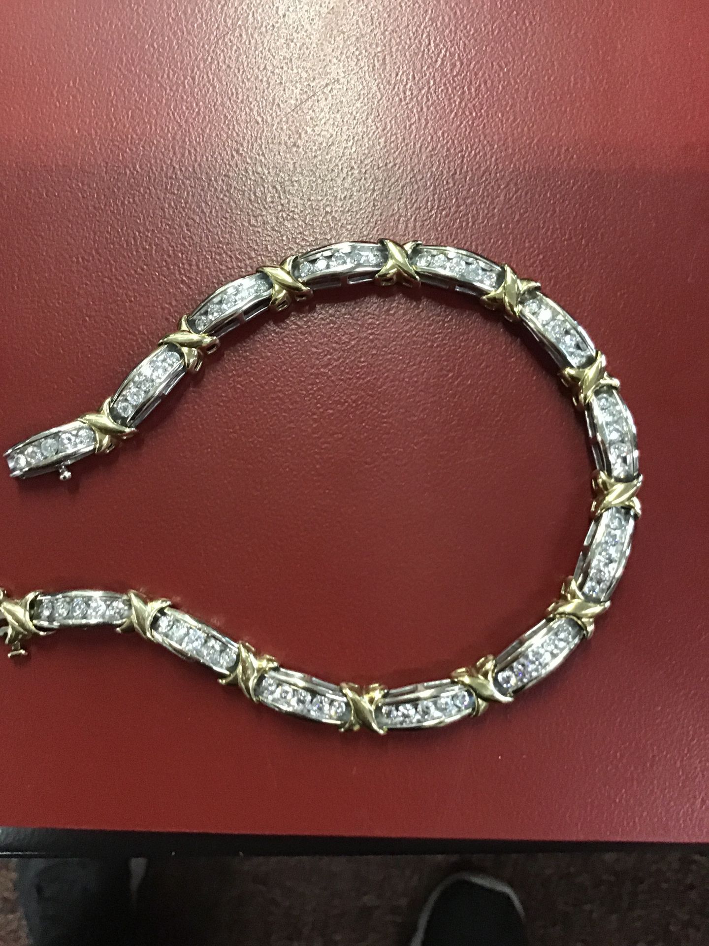 Two tone Diamond Tennis bracelet 8” 11091108523