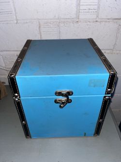 Light Baby Blue Black and Silver Personal Size Box Storage