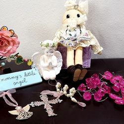 Nursery / Little Girls Room Decorations includes a vintage handmade Humpty Dumpty decorative doll