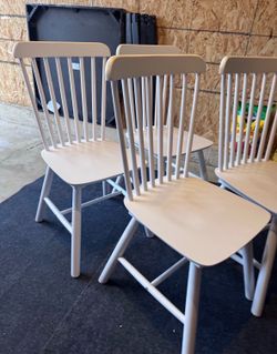 Wood white chairs