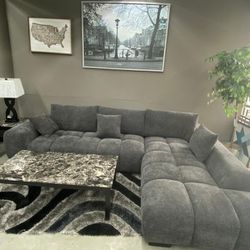 Manhattan grey sectional 💥Only $54 Down Payment 