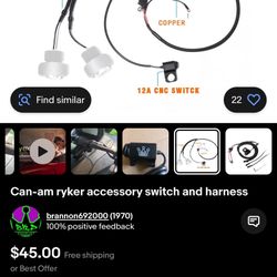 Can-Am Ryker accessory switch and harness