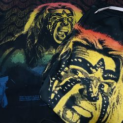 Rare Vintage WWF Ultimate Warrior Authentic Wrestling T-Shirt  and Custom Pants