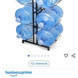 CAROD 5 Gallon Water Jug Holder, Heavy Duty Water Jug Stand with Storage Shelves, 3-Tier Foldable 5 Gallon Water Bottle Holder Water Cooler Jug Rack f