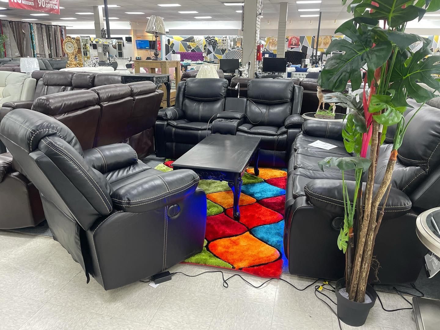 Black power recliner sofa loveseat take it home with $10 down