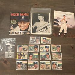 Mickey Mantle 1956 Topps Card Lot And Pictures 