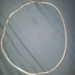 22" Silver 925 Hair And Bone Chain Necklace 