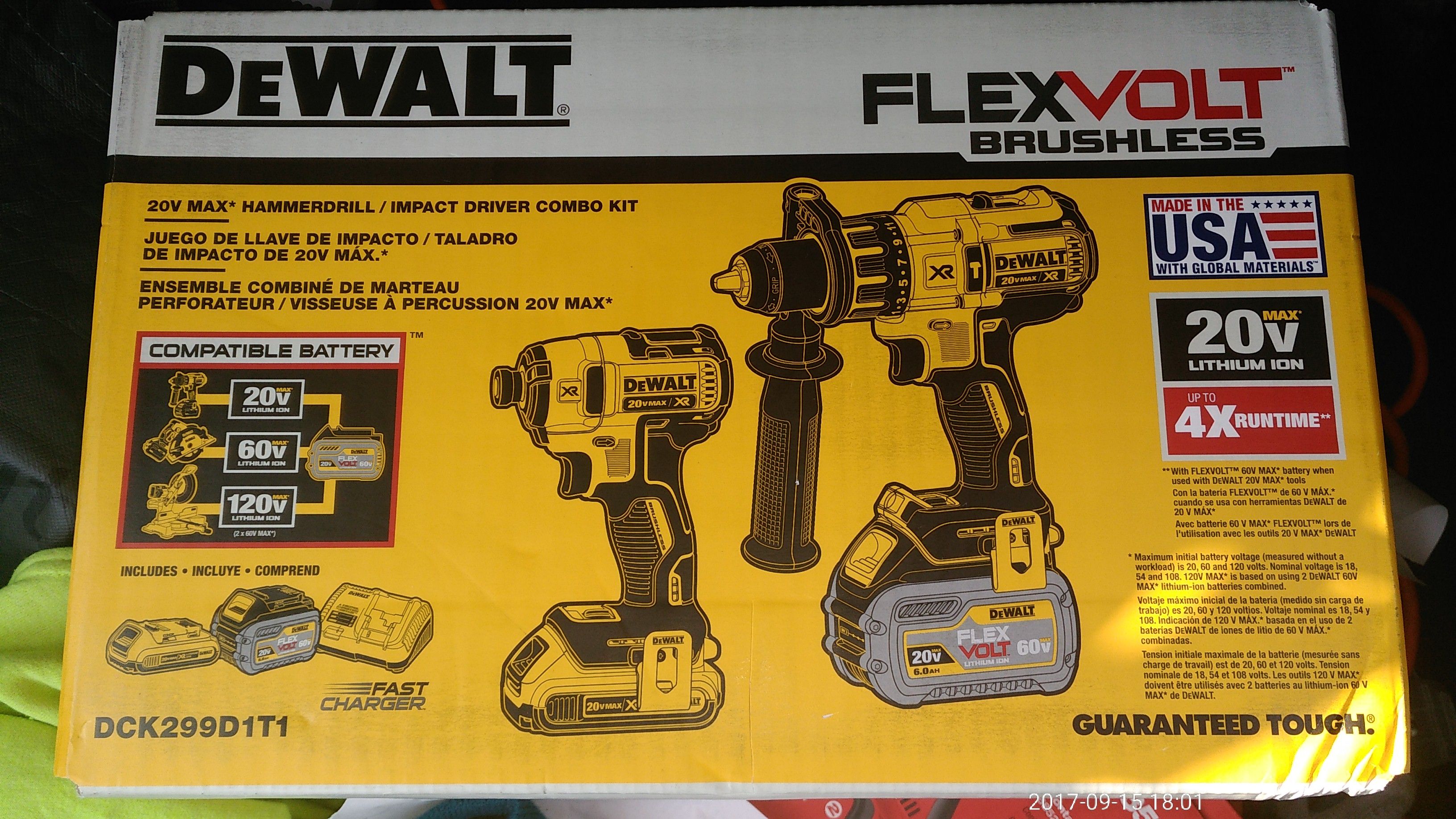 Brand new DeWalt flex volt 3speed impact/ drill/hammer drill set