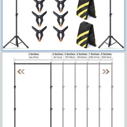 NEW 10x7.5Ft Backdrop Stand, Heavy Duty Adjustable Photo Back Drop Stand for Party, Photography