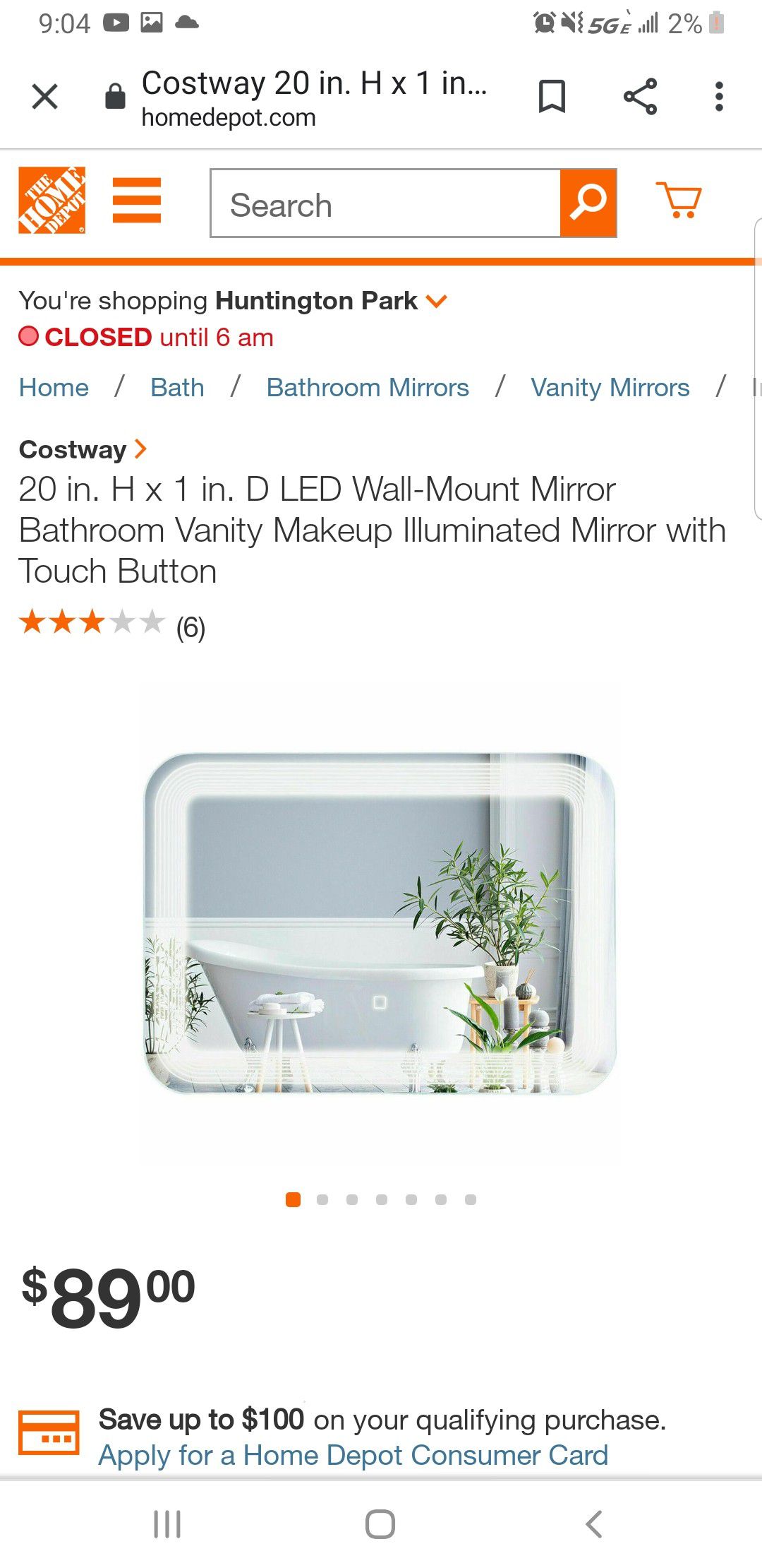 20 in. H x 1 in. D LED Wall-Mount Mirror Bathroom Vanity Makeup Illuminated Mirror with Touch Button Retails 90 asking 50 obo!!! New