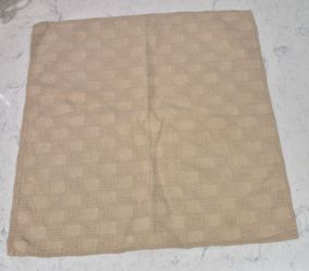Checkered Beige Cloth Napkins, 7 count
