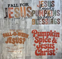 $6 Each Religious Fall DTF Transfers 