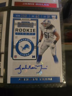 2019 Panini Contenders Jahlani Tavai rc auto