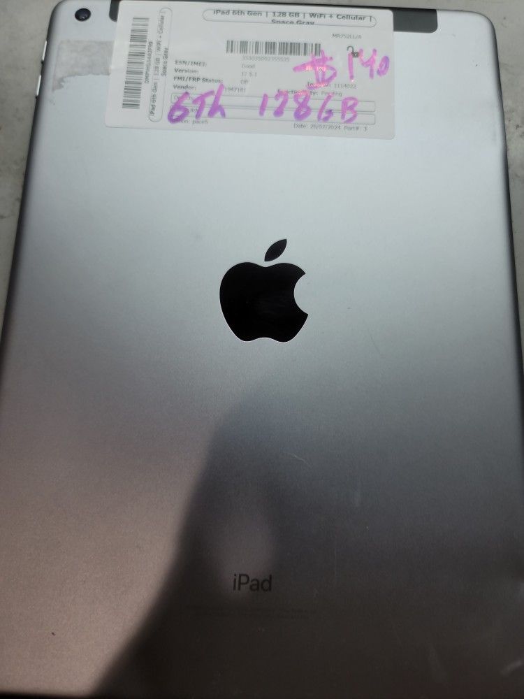 Ipad 6th Gen 128gb