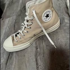 Unisex Beige Converse High Tops