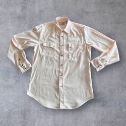 Vtg Roper Western Pearl Snap Shirt Men's Size Medium Pastel Pink  