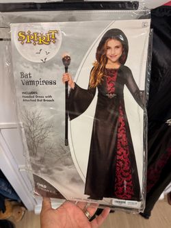 Bat Vampiress Girls Halloween Costume Child 8-10