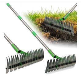 Garden tool Heavy Duty Thatch Rake for Lawns - Deep-Clean Dethatching Rake for Dead Grass & Moss