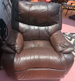 Brown Leather Recliner & Matching Leather Loveseat Recliner Set