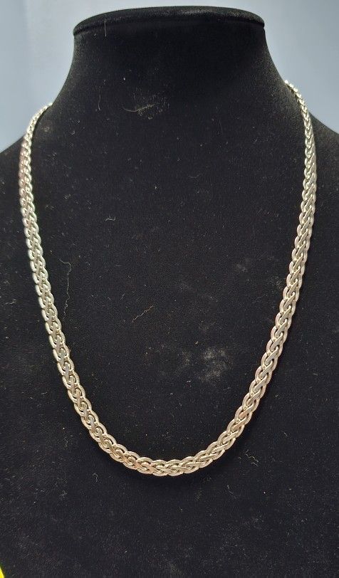 Sterling Silver Serpentine Curb Link Necklace 24"