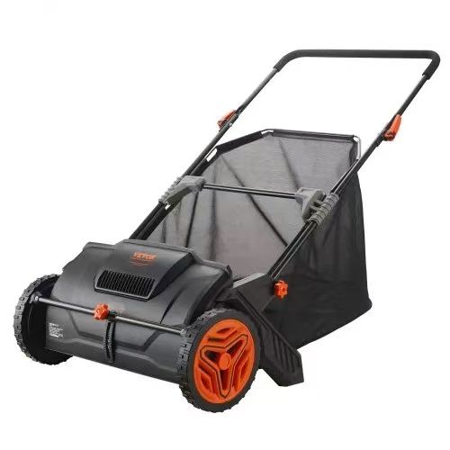 Push Lawn Sweeper, 21inch Leaf & Grass Collector, Strong Plastic Wheels & Heavy Duty Thickened Steel Durable to Use with Large Capacity 3.5 cu. ft. Me