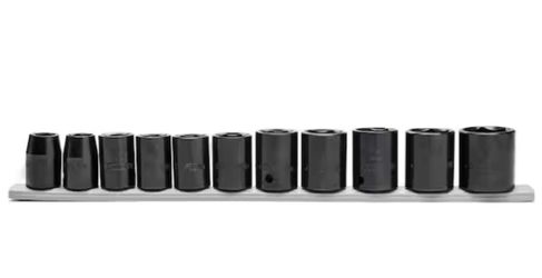 HUSKY 1/2 in. Drive Standard Metric 6-Point Impact Socket Set (11-Piece)