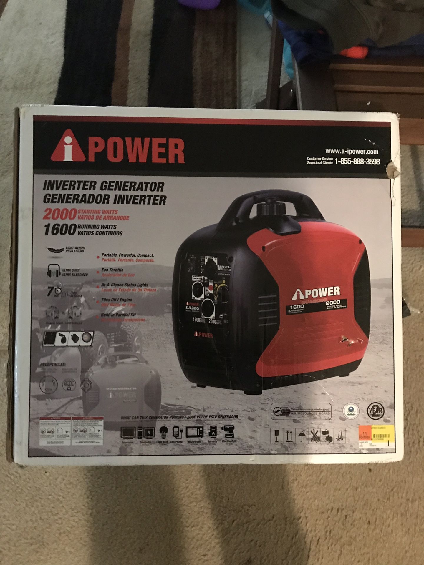 Ipower 2000 w generator invertor. Brand new in box