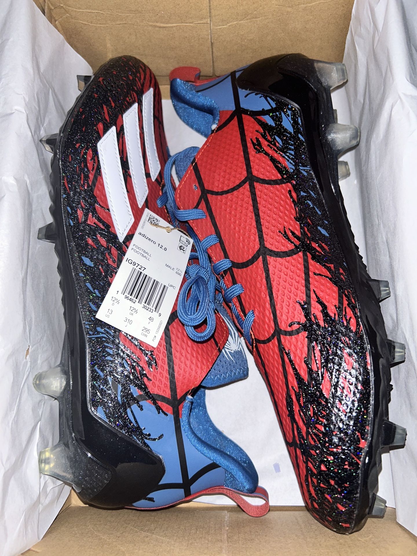 Adidas Spider Man Adizero 12.0 Cleats Size 13