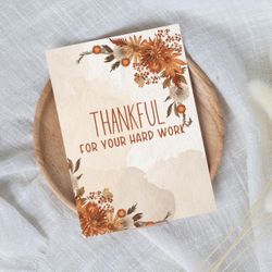Handmade Thanksgiving Greeting Card For Employees 