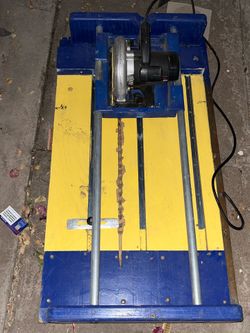 Bright Yellow Dark Blue Grey Table Saw Tool