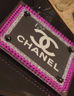 CC Luxury Women's Jewelry Tray / Makeup Vanity Glass Bling Studded Tray